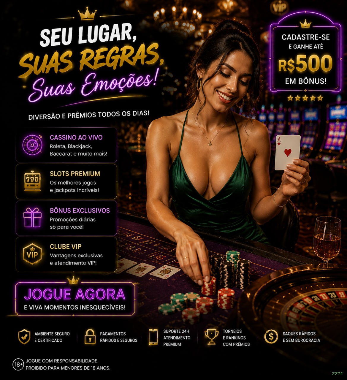 Cassino ao vivo da 777f com dealers reais